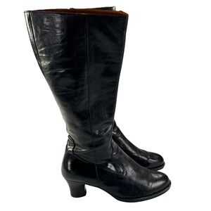 Born Riding Boots Womens 11/43 Black Leather Tall Knee High Equestrian Moto Boho